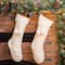 Glitzhome&#xAE; 24&#x22; White Knitted Polyester Christmas Stocking with Pom Pom, 2ct.